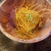Tahini smothered dumplings  at House of Vegano in St Petersburg