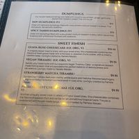 Menu 4  at House of Vegano in St Petersburg