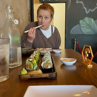 It me, in a state of bliss. at House of Vegano in St Petersburg