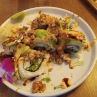 Already tore into this beautiful " Burg" roll. This thing is the bomb.   It has all of my favorite flavors. at House of Vegano in St Petersburg