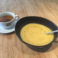 soup of the day was tasty , but salads were not fresh at Botaniq in Copenhagen