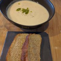 soup and bread at Botaniq in Copenhagen