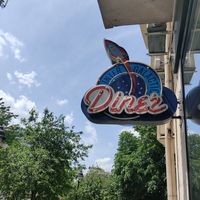 Lots of neon signs at Intergalactic Diner in Belgrade