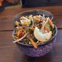 Som Tam Salad - exceptionally tasty for a salad!  at Bonsai Plant Kitchen in Brighton