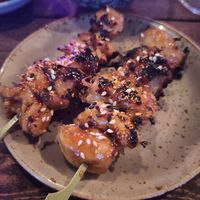 Chicken skewers at Bonsai Plant Kitchen in Brighton