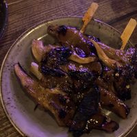 Mushroom skewers  at Bonsai Plant Kitchen in Brighton