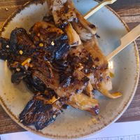 mushroom skewers at Bonsai Plant Kitchen in Brighton