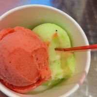 Strawberry and kiwi sorbet at Ice and Spice  in Swakopmund