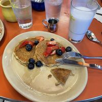 Vegan banana pancakes w coconut milk    at Snooze in Laguna Niguel