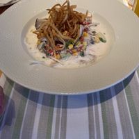 Peruvian mushroom ceviche with crispy tortilla  at Menza in Budapest