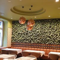 Binnen in het restaurant at Menza in Budapest