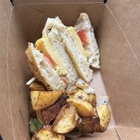 Vegan breakfast club (veg just egg, cheese, & mayo)  at Brunch 101 of Hoquiam in Hoquiam