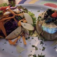 lasagna vegan at Freddissimo in Jericoacoara