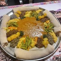 Delicious vegan platter for 4 people   at Cafe Lalibela in Vienna