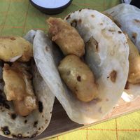 Fried tofu tacos  at Tio Pablo's in Los Barriles