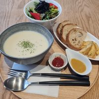 Soup set at Beyond Veg in Tokyo
