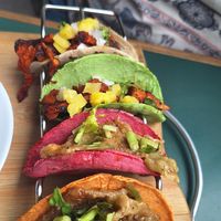 Pastor y Chicharrón 🌮✨️🌮✨️🌮✨️ at El Taco Loco Vegano in San Andres Cholula