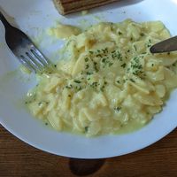 Wurst mit Kartoffelsalat at Kiosk am Schwarzen Moor in Fladungen