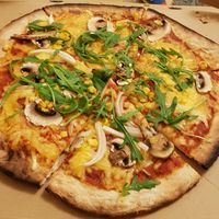 Vegtable pizza with vegan cheese  😋 at Pizza Paddock in Lasswade
