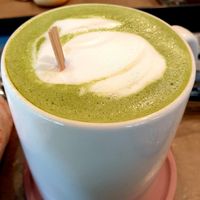 matcha latte... need to ask for soy at Steel Yard in Seoul