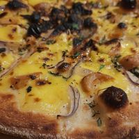 Vegan garlic confit. As per my request, slightly burnt at Slice of Heaven in Dunedin