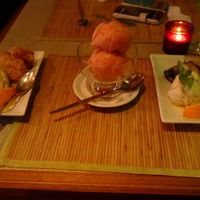Yummy trio of vegan desserts at Jasmine Thai Restaurant in Exeter