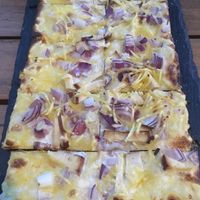 Tofu onion Flammkuchen at Sfizy Veg in Berlin