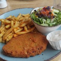 Gemüsebratling aka "veganes Schnitzel" at Bootshaus Biggesee in Olpe