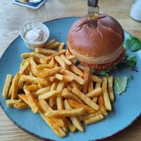 Veganer Chickenburger at Bootshaus Biggesee in Olpe
