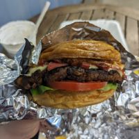 Cheese bacon burger at La ReContra in Lima