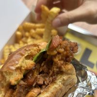 Cheese burger  at La ReContra in Lima