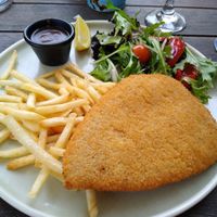 Vegan schnitzel at Burdekin Hotel in Darlinghurst