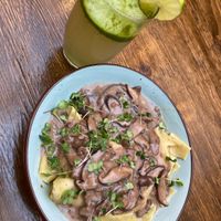 Papardelle de hongos stroggnoff  at Pianta in Bogota