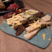 Cheese and meat plate at Pianta in Bogota