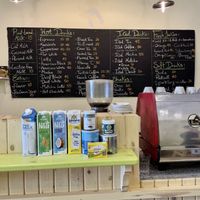 Plant milk options at bar  at Bayside Eatery in Dahab