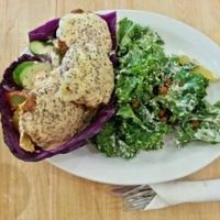 Falafel wrap with kale caesar at Cafe Mosaics in Edmonton