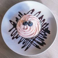 Chocolate Raspberry Cupcake at Cafe Mosaics in Edmonton
