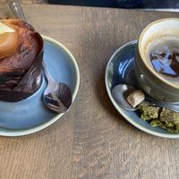Banana muffin & long black  at Spread The Moon in Brussels