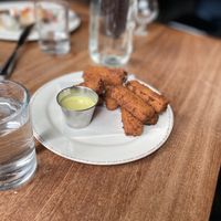 Chickpea Fries with Curry aioli   at Bellingham Cider Company in Bellingham
