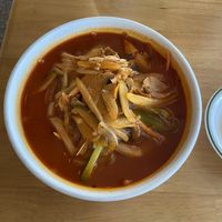 Spicy soup with noodle and mushroom   at Alt.a in Seoul