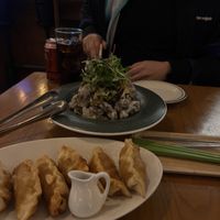 Gyozas and one of the Main Dishess  at Alt.a in Seoul