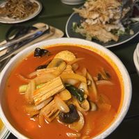 Jjampong (spicy mushroom noodle soup) best thing we had there   at Alt.a in Seoul