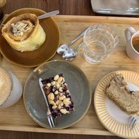 Cinnamon roll, blacberry cake and banana bread   at My Mom's in Salzburg