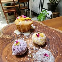 Lemon cake was divine! 😋 at Earth House Restaurant And Wine Bar in Bangkok