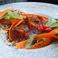 Homemade tofu with Curry sause at Sunmoon - Alabin in Sofia