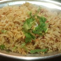 Garlic, chilli flakes pilau rice at Cardamom Black in Harrogate