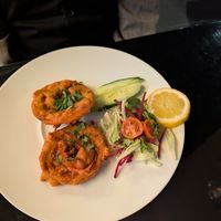 Spiced onion bhaji jumbo rings at Cardamom Black in Harrogate