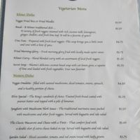 Vegetarian menu at Arts Cafe in Kep