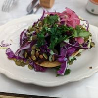 Vegan tostada at Sunflower Caffe in Sonoma