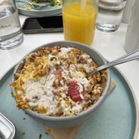 Coconut chia pudding with granola, nuts, and fruitt  at Sunflower Caffe in Sonoma